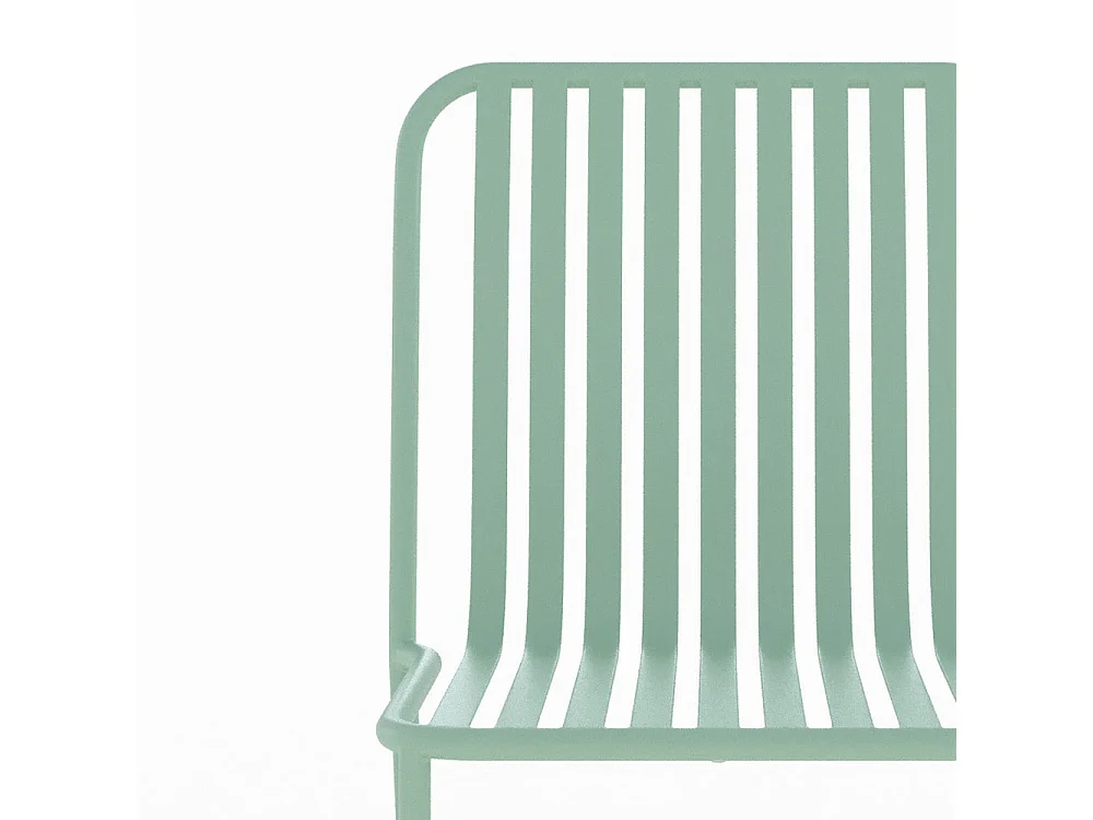 Table et chaises de jardin en métal vert 2 personnes - Yumi