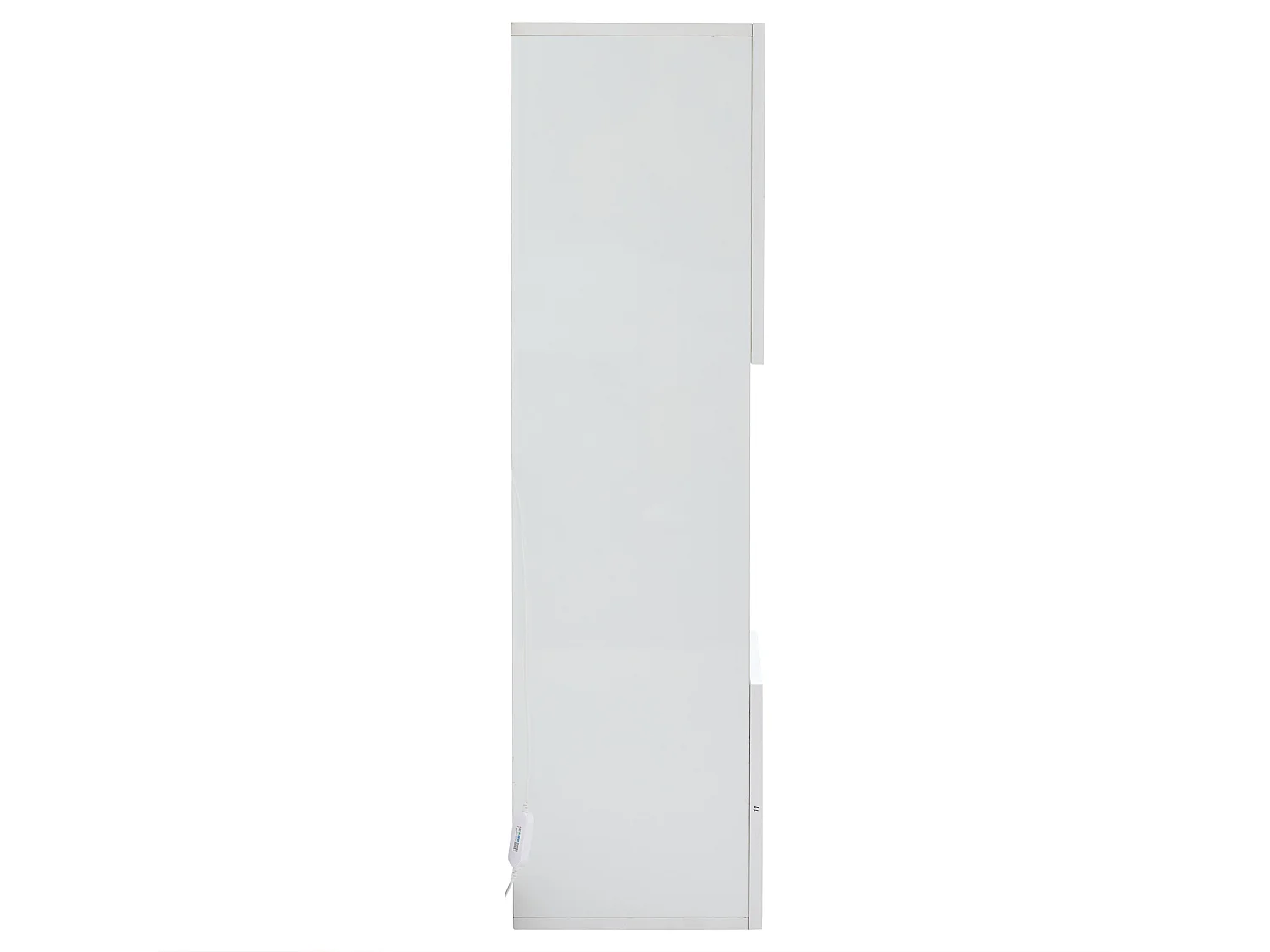 Meuble TV 40x29x105 cm avec 2 vitrines led et 2 étagères - décoration verre avec rangement - bois - blanc
