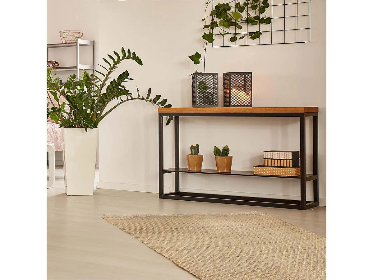 Tapis Rectangulaire 120x170cm en Toile de Jute Tressée Naturelle avec Franges - KEROA