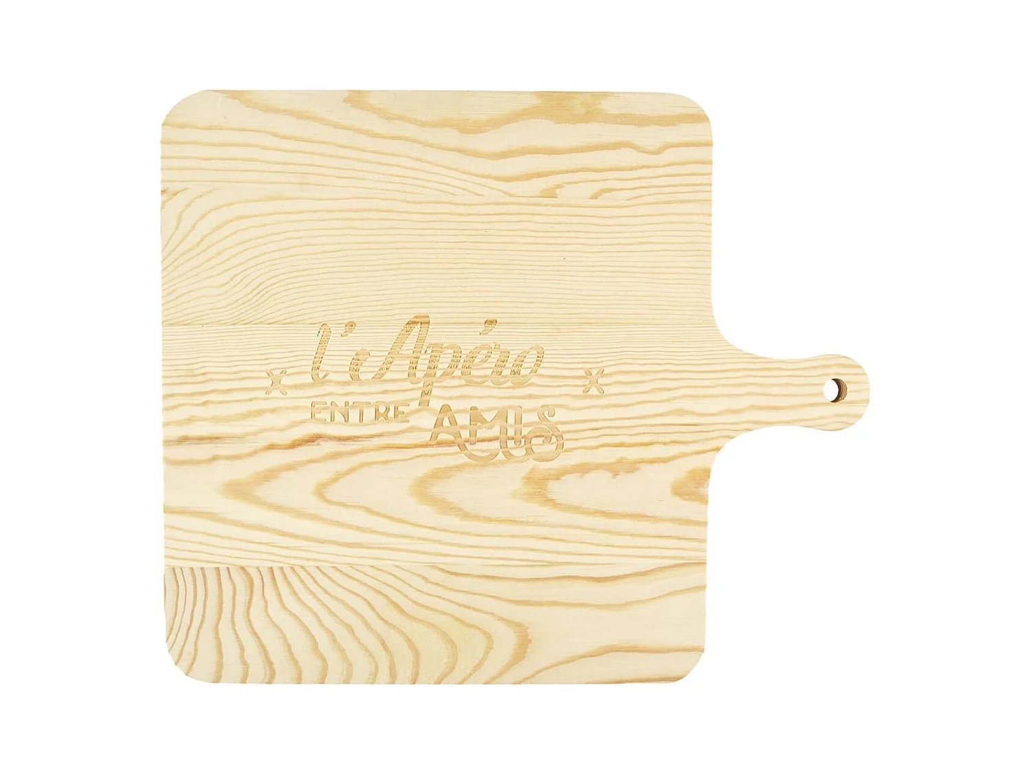 Planche de présentation apéritive en bois avec emplacements personnalisés