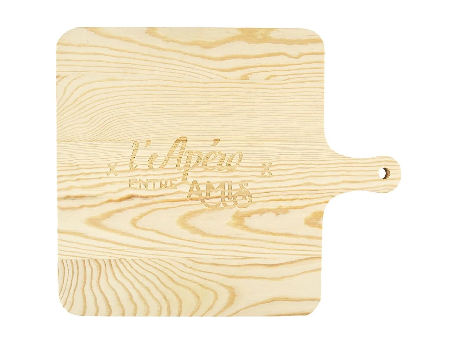 Planche de présentation apéritive en bois avec emplacements personnalisés