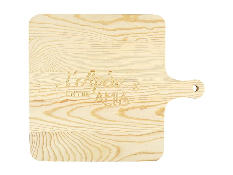 Planche de présentation apéritive en bois avec emplacements personnalisés