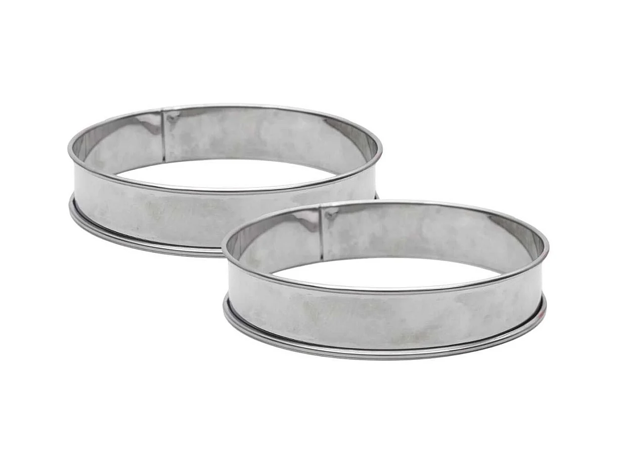 Lot de 2 cercles à tartelettes en inox