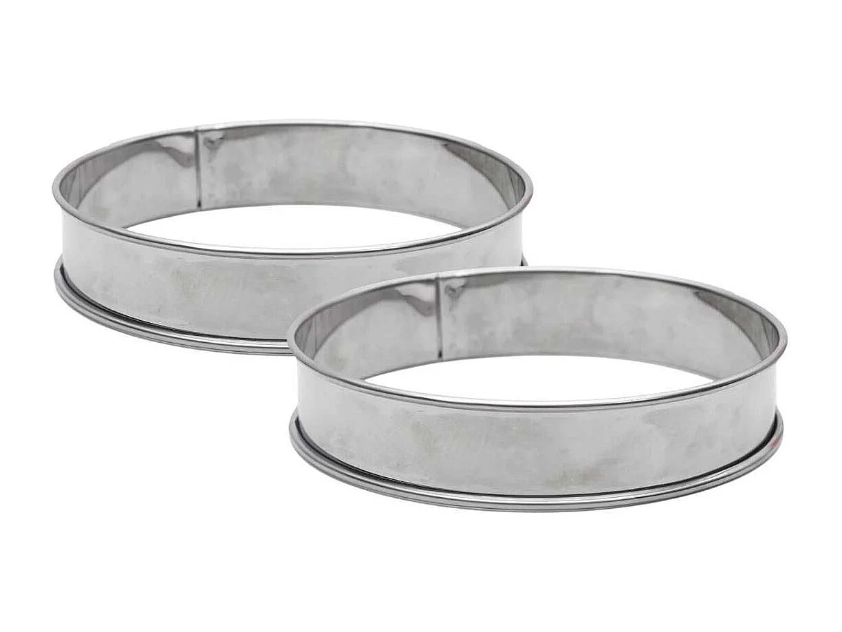 Lot de 2 cercles à tartelettes en inox