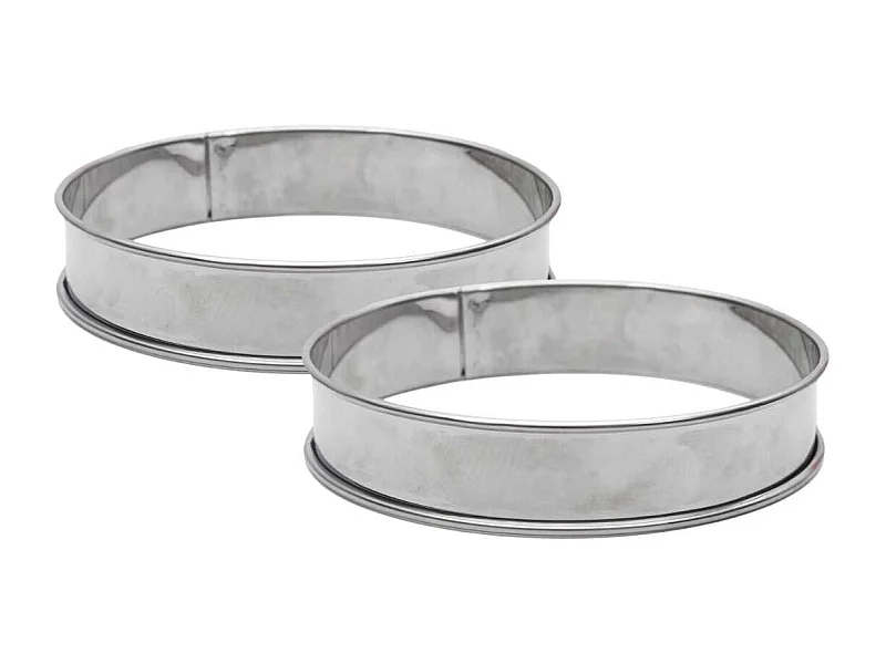 Lot de 2 cercles à tartelettes en inox