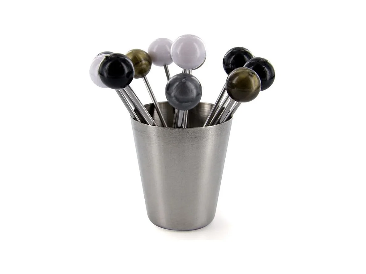 Set de 12 piques à bigorneaux inox avec support circulaire