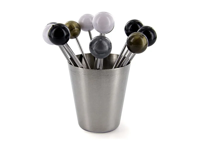 Set de 12 piques à bigorneaux inox avec support circulaire