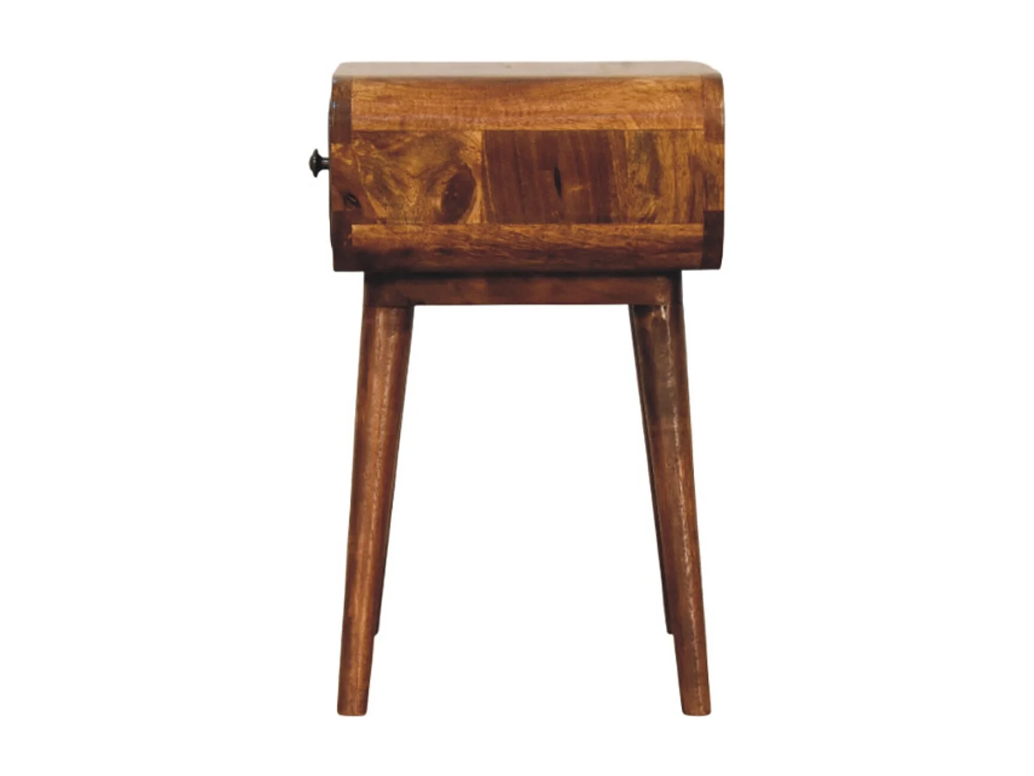 Artisan Furniture Avora Mini sengebord i massivt træ i kastanje, 1 skuffe, mørkebrun