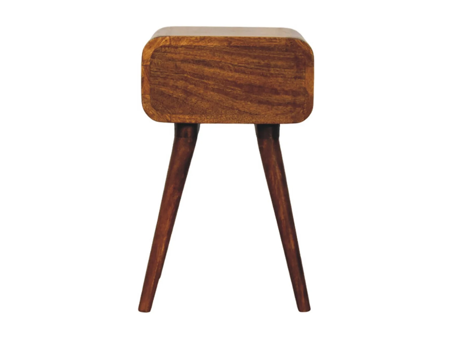Artisan Furniture Avora Mini sengebord i massivt træ i kastanje, 1 skuffe, mørkebrun