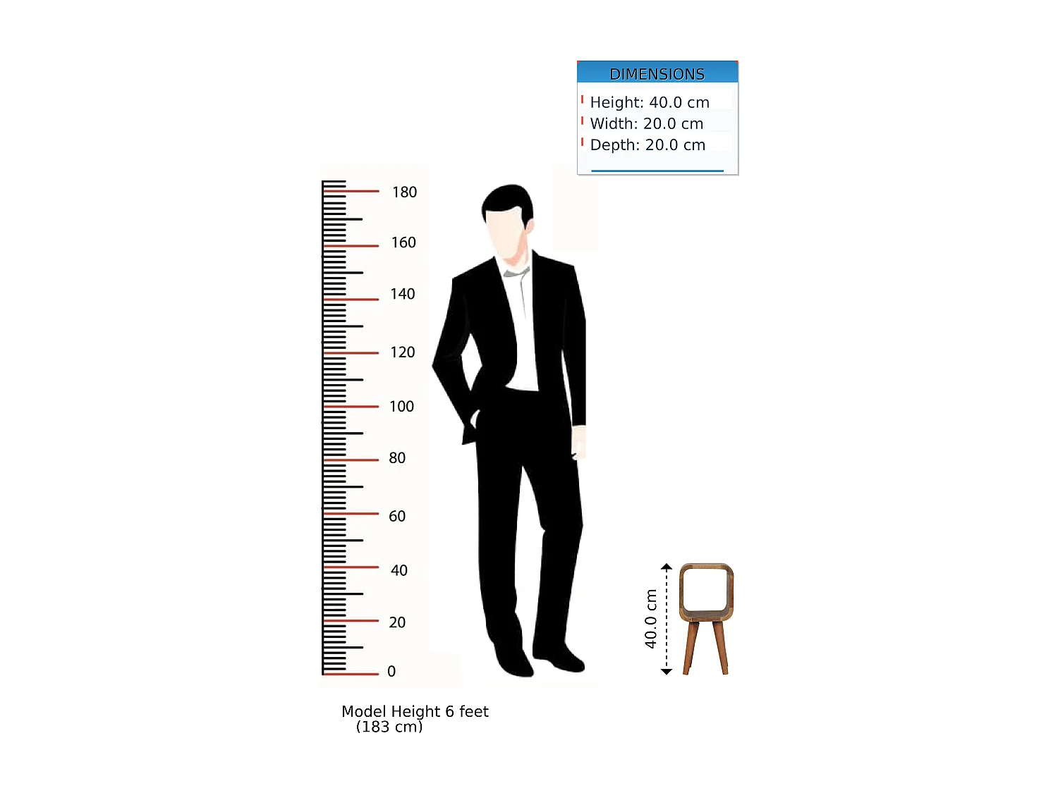 Table de chevet Extra Mini Minimaliste courbée Artisan Furniture finition chêne, 1 compartiment ouvert, marron