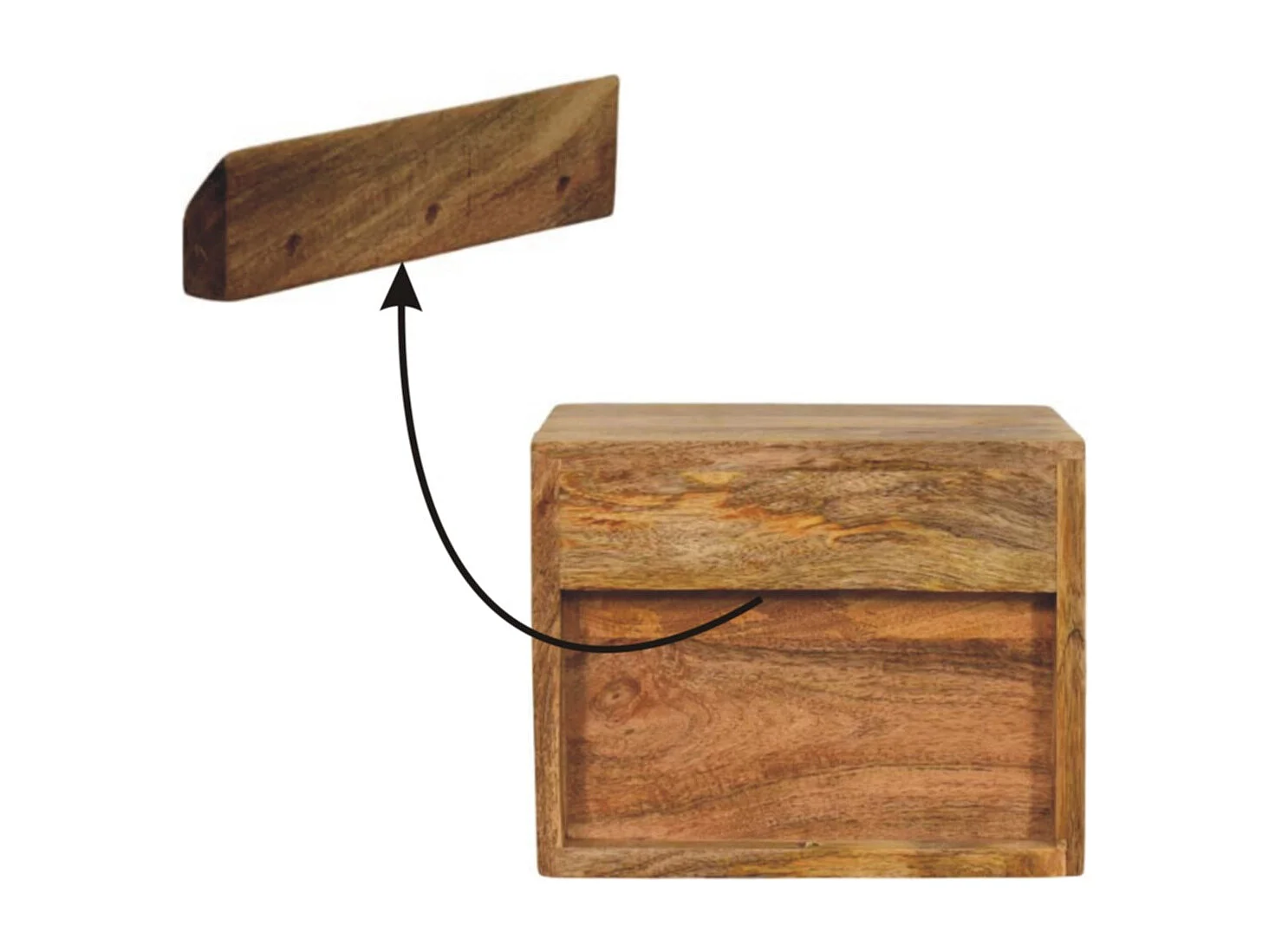 Artisan Furniture Drewniane Wiszące Nachtkastje Solis w Odcieniu Dębowym, 1 Szuflada i Otwarta Półka, Beżowe