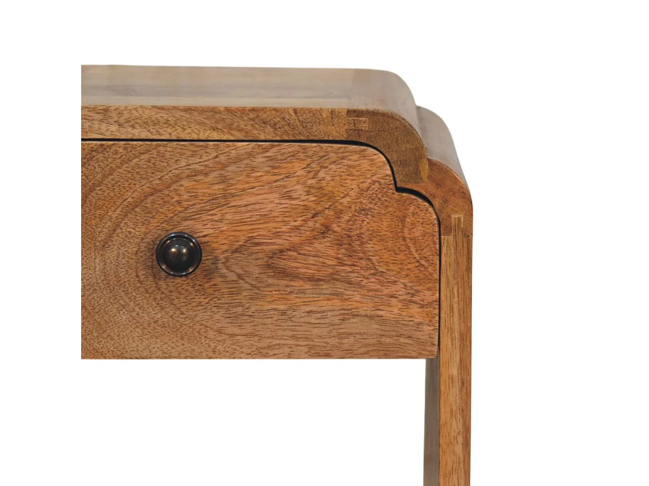 Artisan Furniture Bois Massif Table de Chevet Newton Mini en Chêne, 1 Tiroir et Étagère Ouverte, Beige