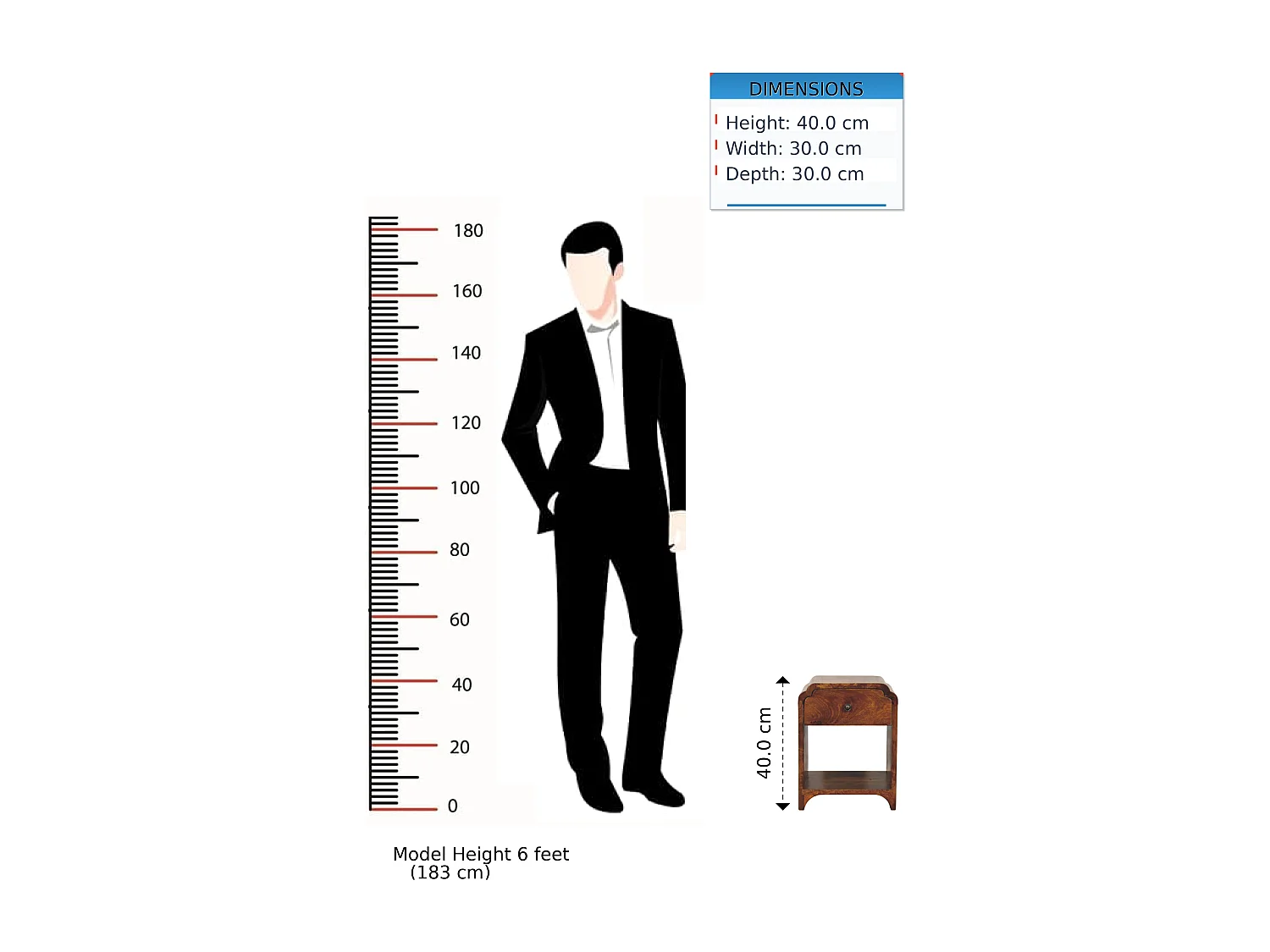 Artisan Furniture Bois Massif Table de Chevet Newton Mini en Châtaignier, 1 Tiroir et Étagère Ouverte, Brun Foncé