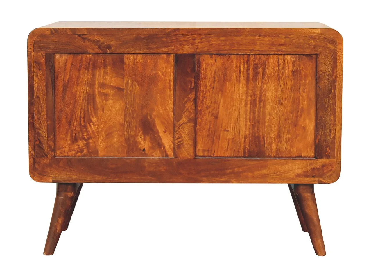 Artisan Furniture Bois Massif Commode Courbée, 2 Tiroirs, Brun Foncé