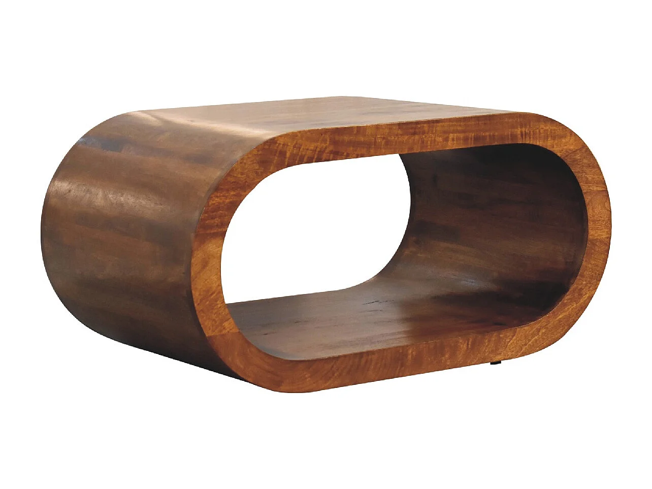 Artisan Furniture Bois Massif Table Basse Amaya, Fente Ouverte, Brun Foncé