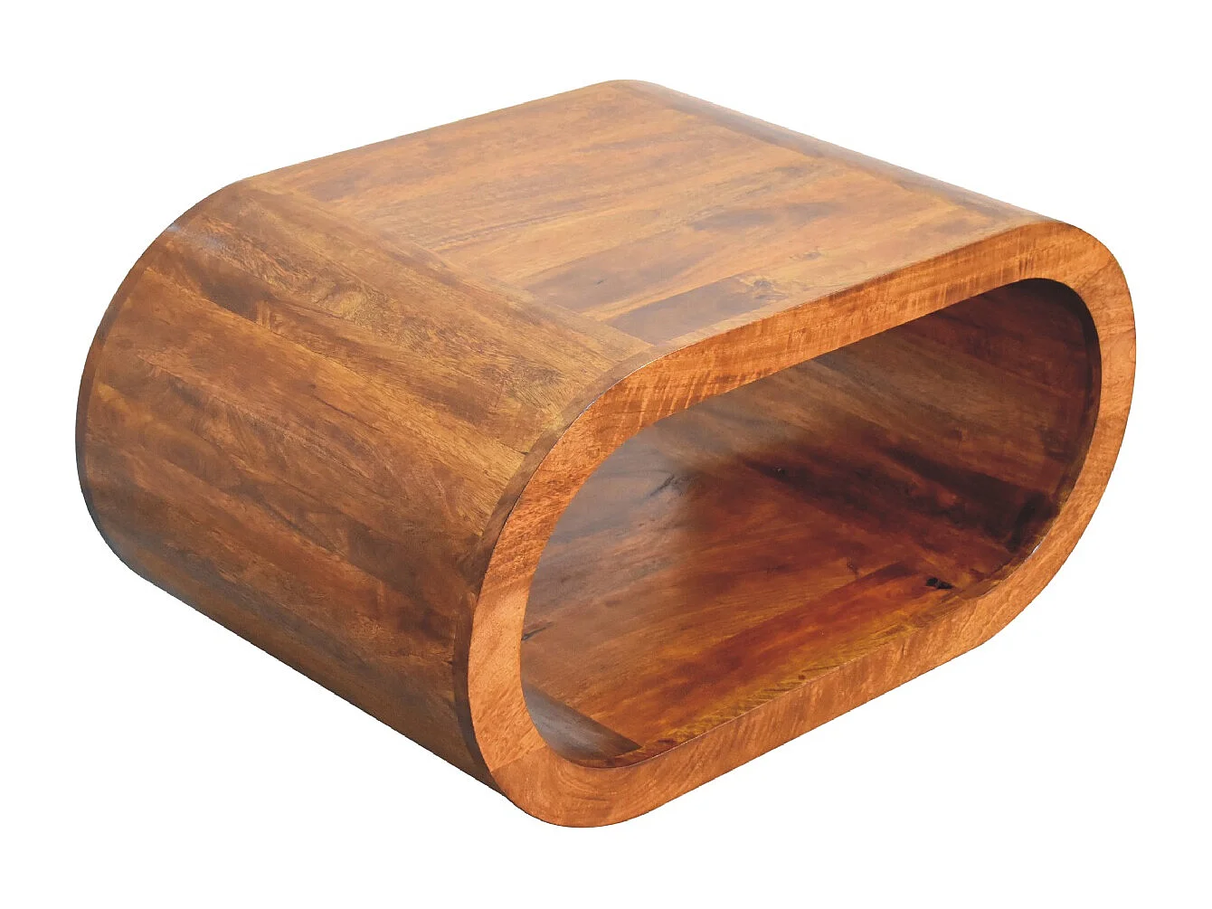 Artisan Furniture Bois Massif Table Basse Amaya, Fente Ouverte, Brun Foncé