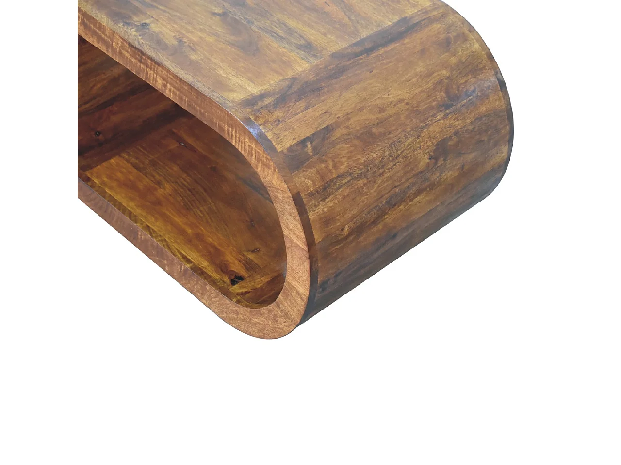 Artisan Furniture Bois Massif Table Basse Amaya, Fente Ouverte, Brun Foncé