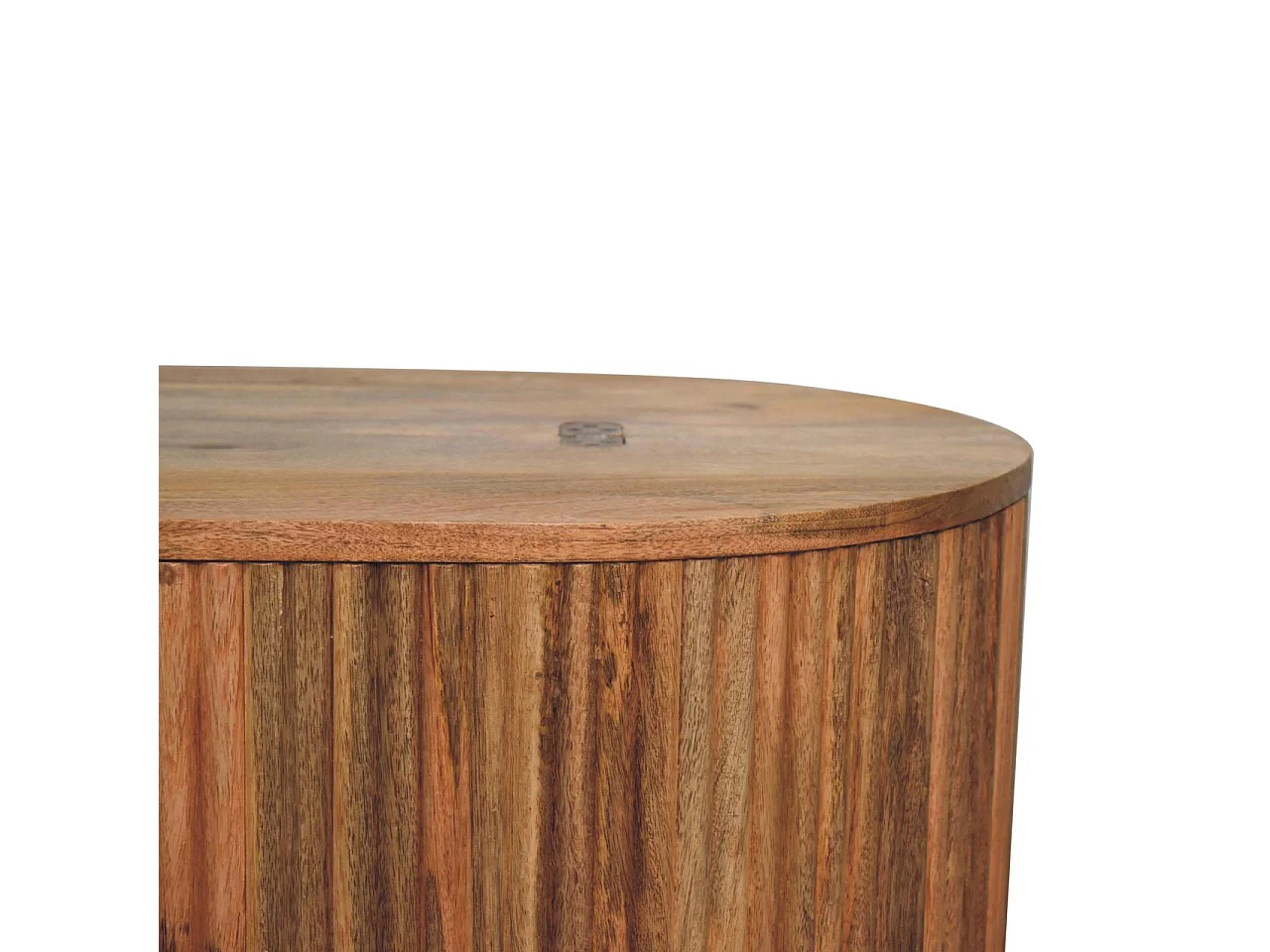 Table basse Soba Ball Artisan Furniture en bois massif avec couvercle relevable, 1 espace de rangement, beige