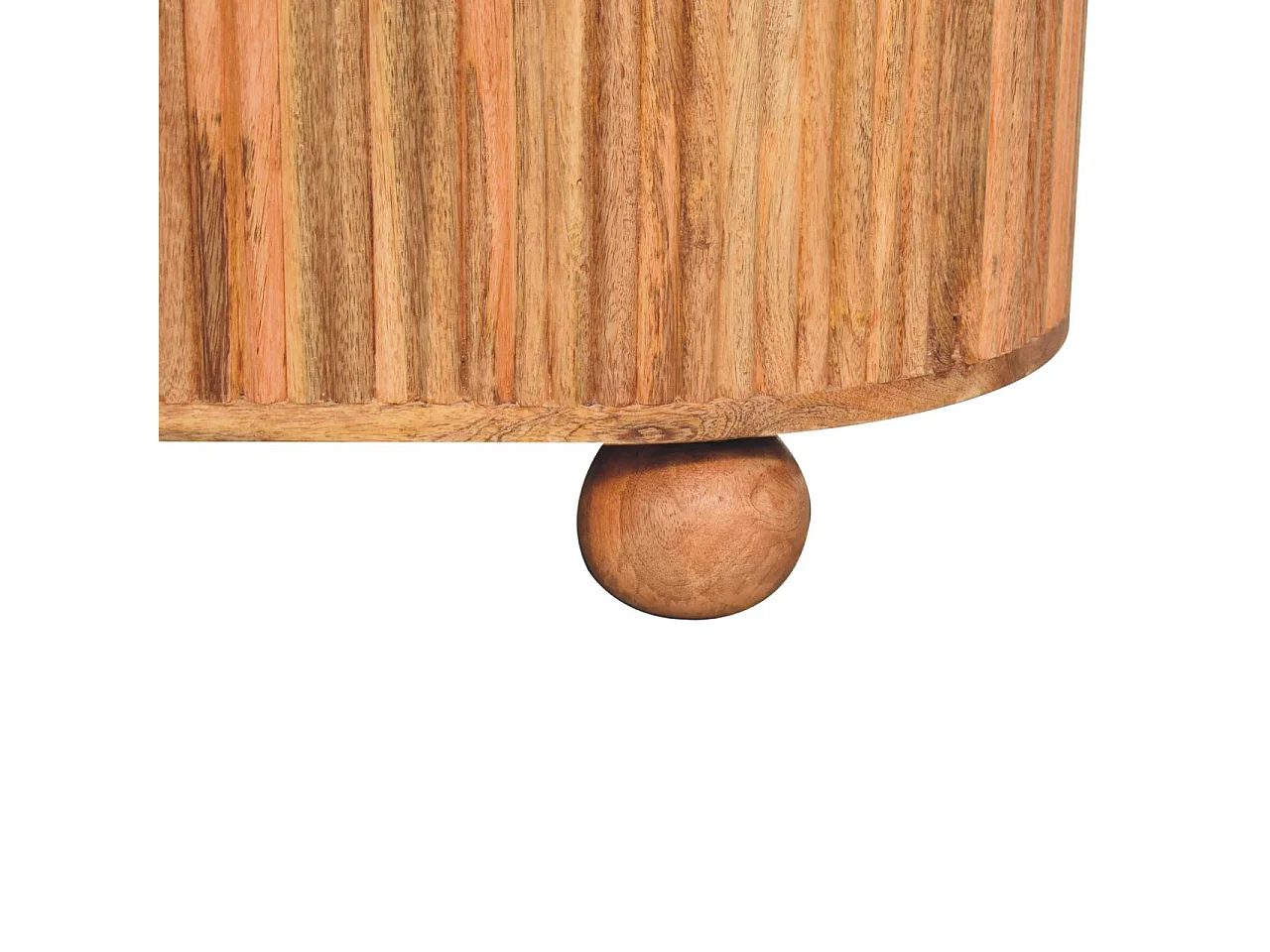 Table basse Soba Ball Artisan Furniture en bois massif avec couvercle relevable, 1 espace de rangement, beige