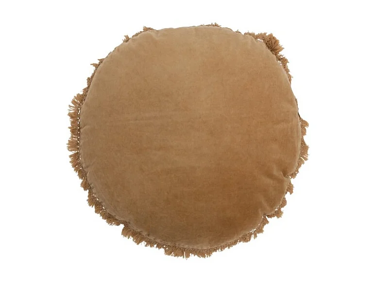 Cojín redondo de algodón ocre de 47x47cm