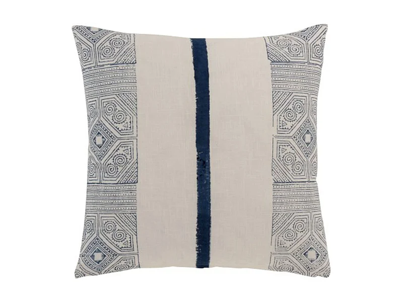 Cuscino rettangolare con motivo azteco in cotone blu 50x50 cm