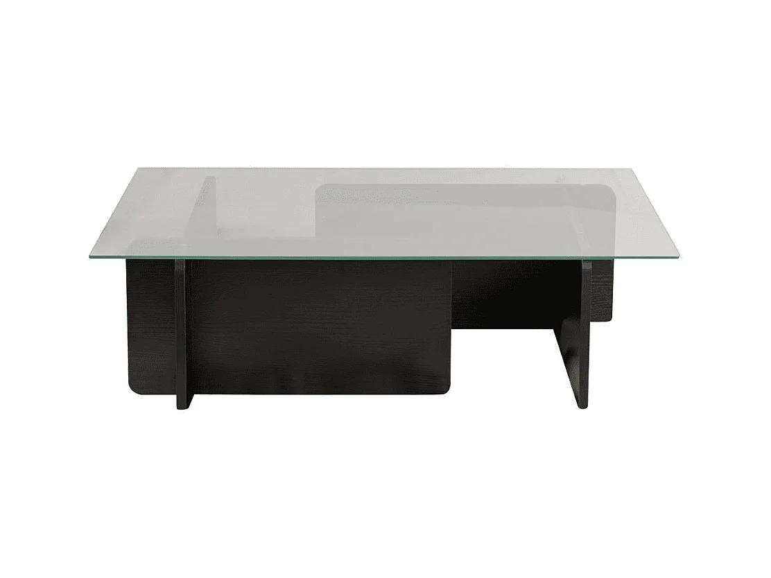 Table basse avec plateau en verre trempé L105 cm - FLAVIO