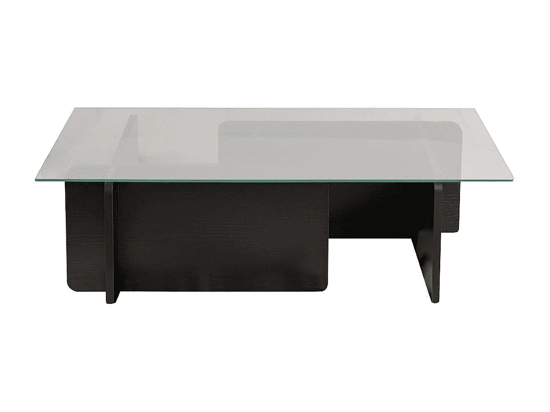 Table basse avec plateau en verre trempé L105 cm - FLAVIO