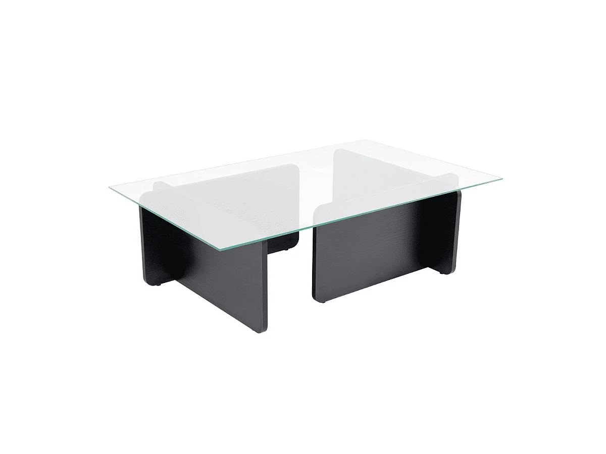 Mesa de centro con tablero de vidrio templado L105 cm - FLAVIO