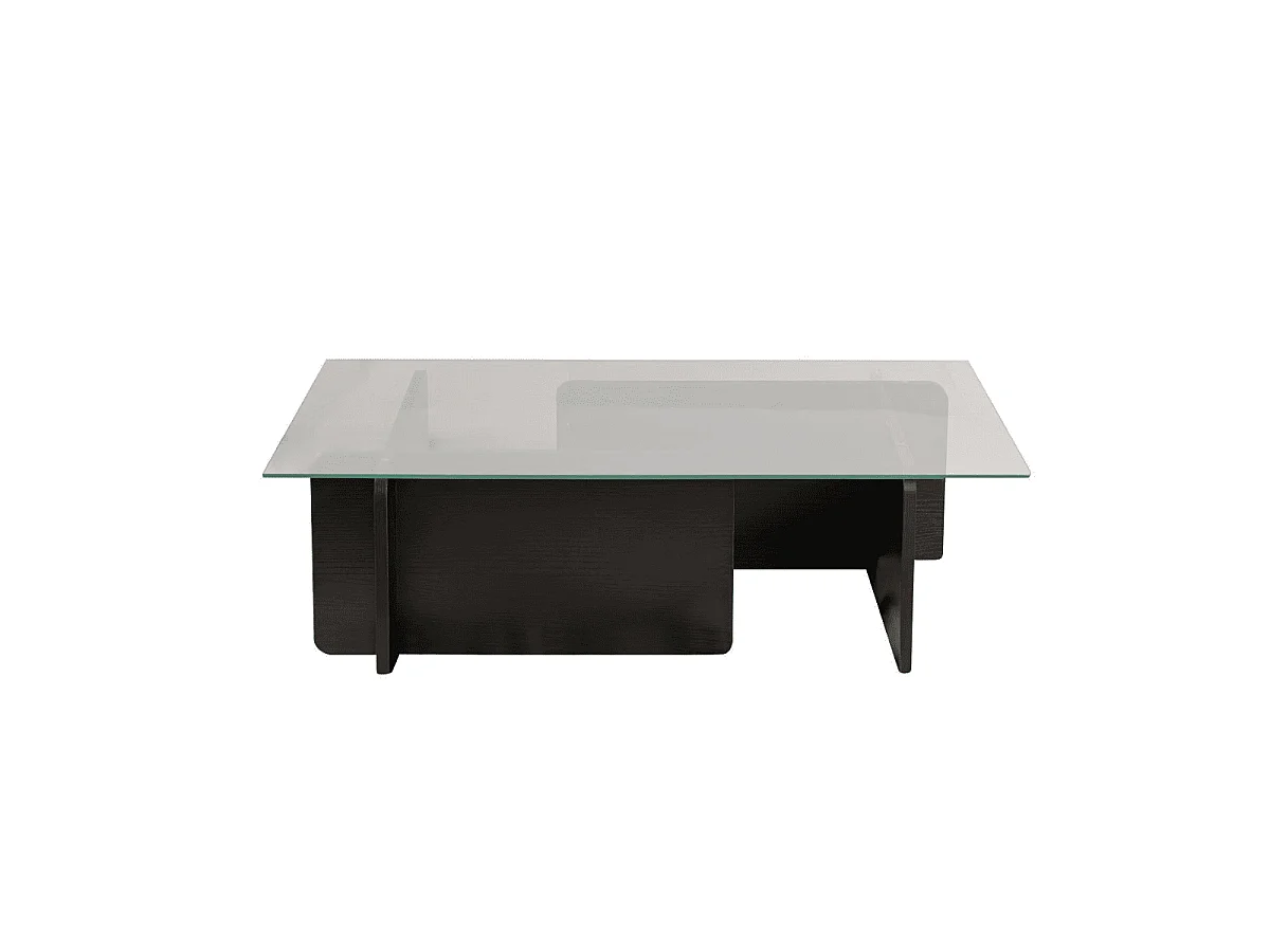 Mesa de centro con tablero de vidrio templado L105 cm - FLAVIO