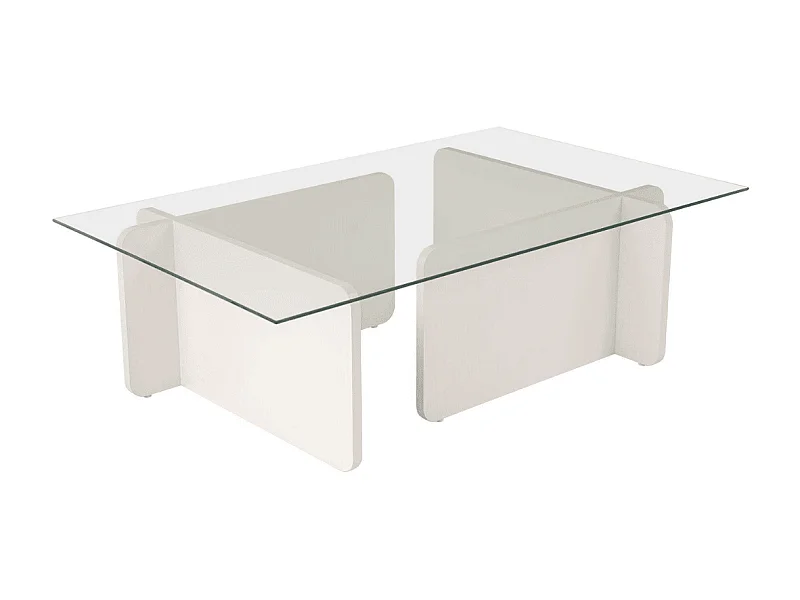 Table basse avec plateau en verre trempé L105 cm - FLAVIO