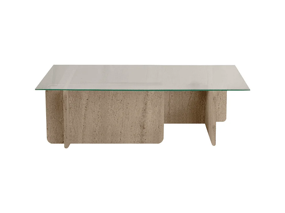 Table basse avec plateau en verre trempé L105 cm - FLAVIO