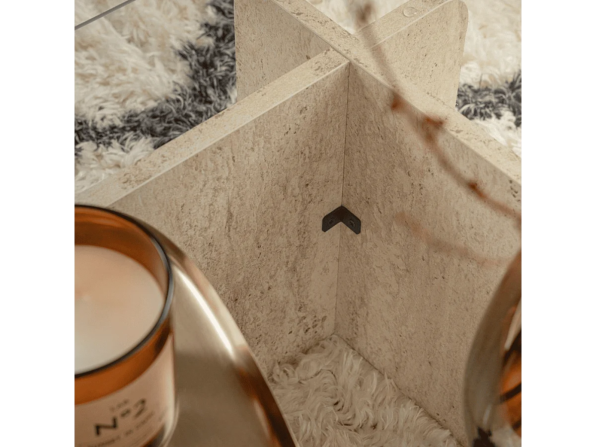 Table basse avec plateau en verre trempé L105 cm - FLAVIO