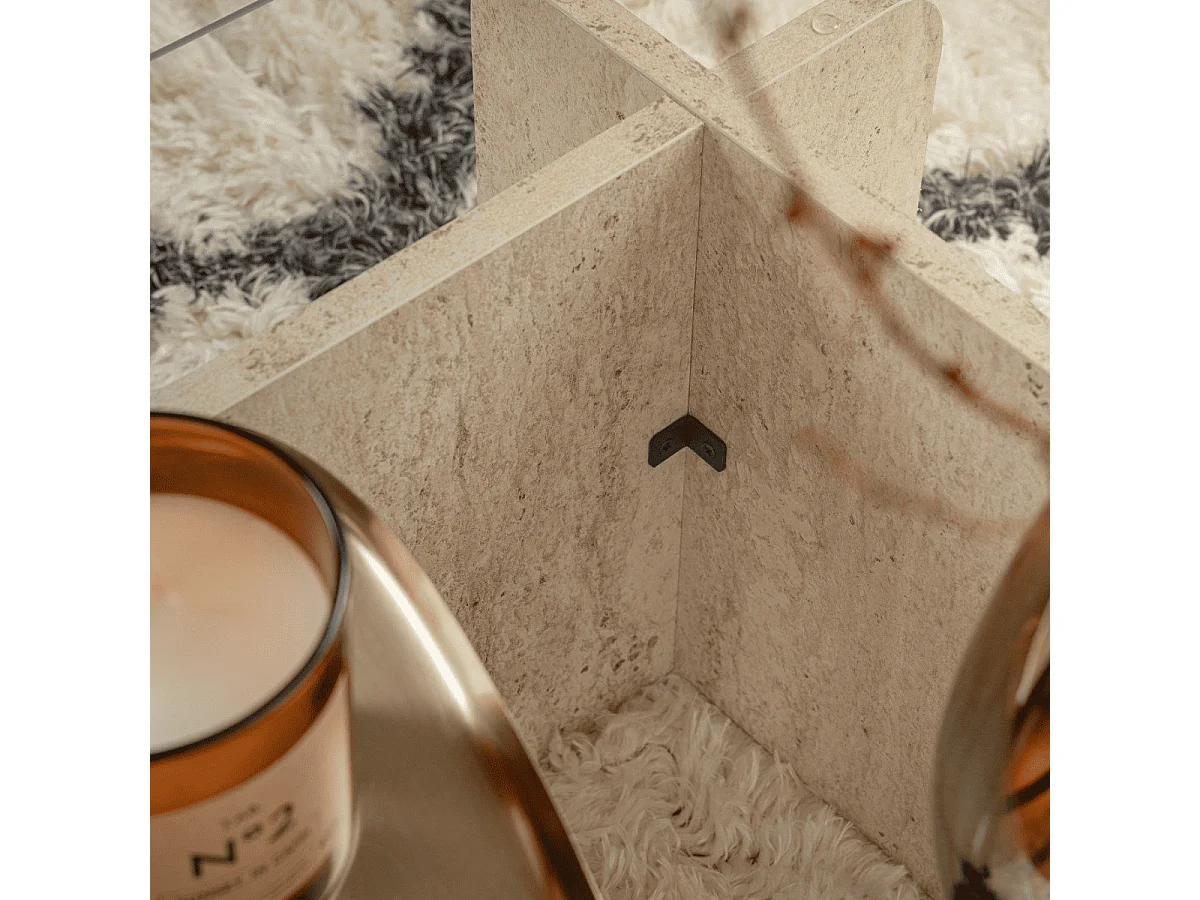 Mesa de centro con tablero de vidrio templado L105 cm - FLAVIO