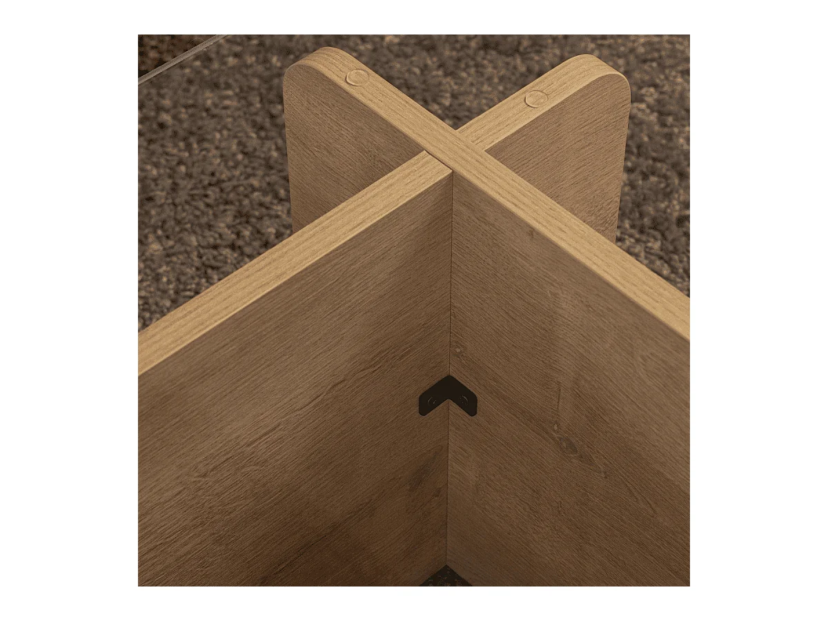 Table basse avec plateau en verre trempé L105 cm - FLAVIO