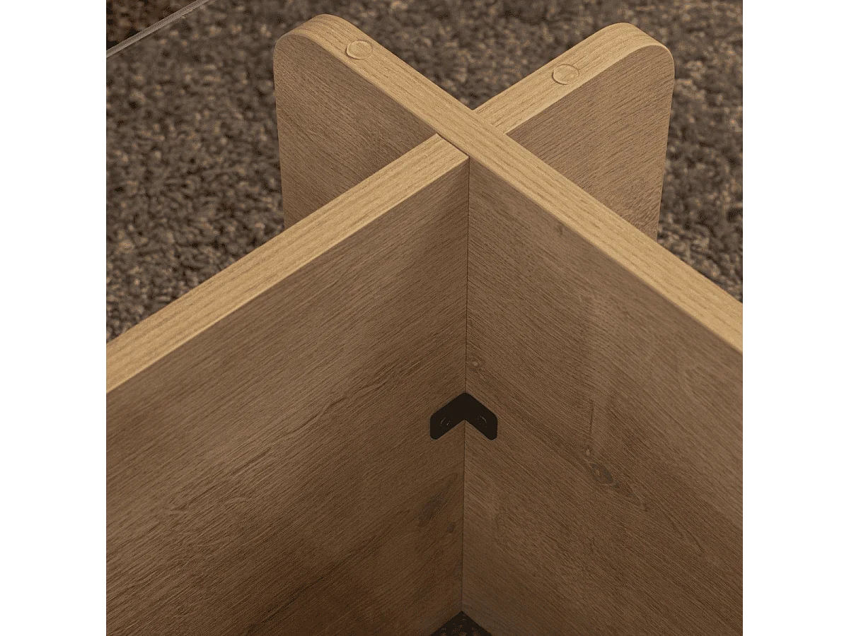 Table basse avec plateau en verre trempé L105 cm - FLAVIO