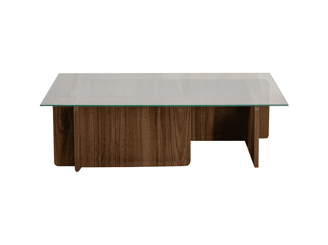 Table basse avec plateau en verre trempé L105 cm - FLAVIO