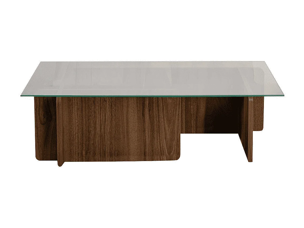 Table basse avec plateau en verre trempé L105 cm - FLAVIO