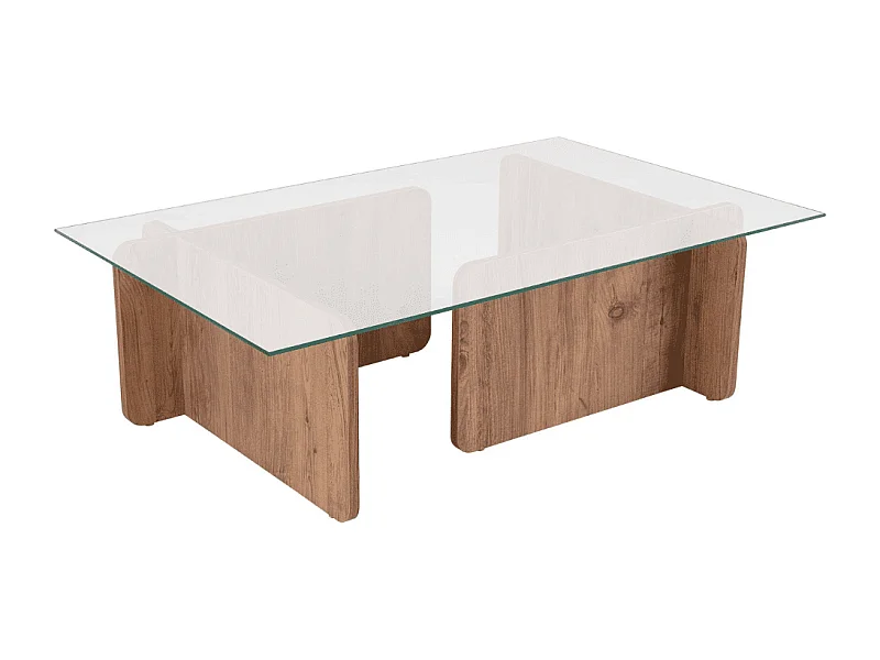 Table basse avec plateau en verre trempé L105 cm - FLAVIO