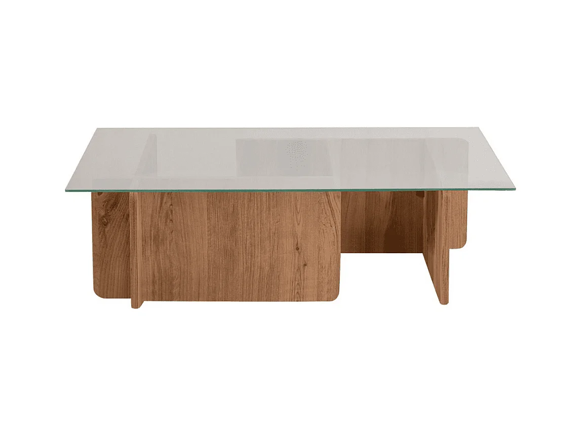 Table basse avec plateau en verre trempé L105 cm - FLAVIO