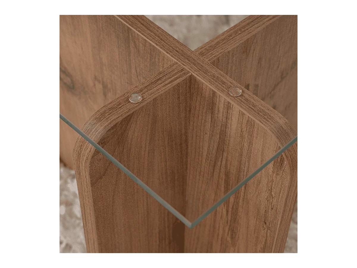 Table basse avec plateau en verre trempé L105 cm - FLAVIO