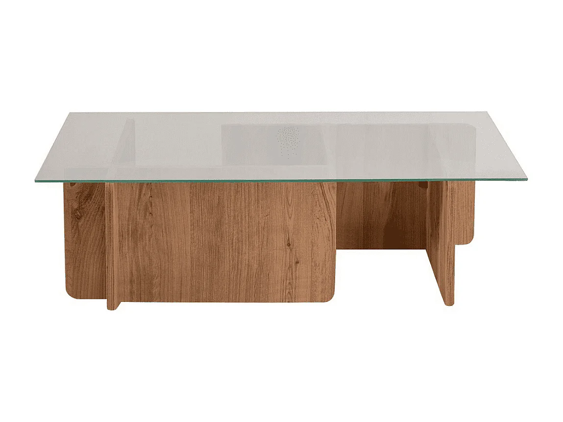 Table basse avec plateau en verre trempé L105 cm - FLAVIO