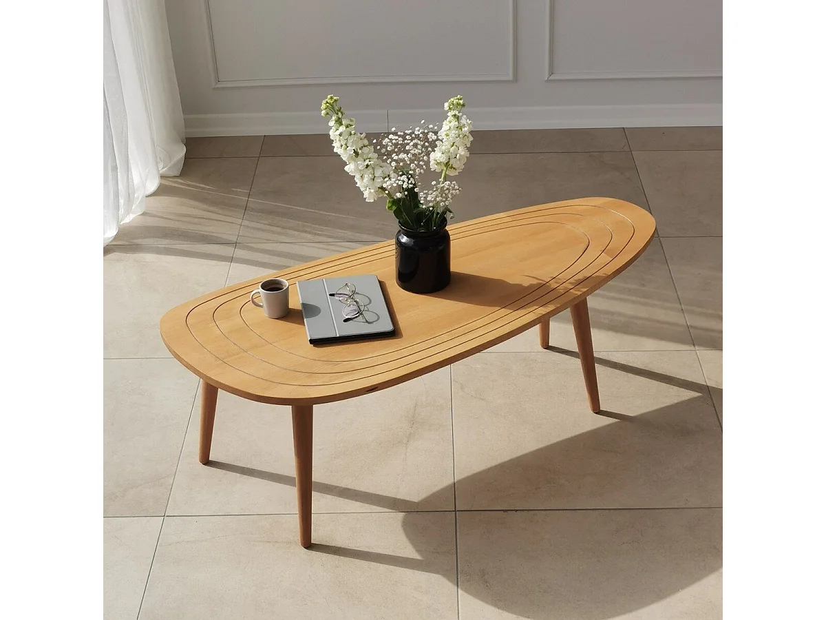 Mesa de centro com tampo de bordas arredondadas L115 cm - SWEET