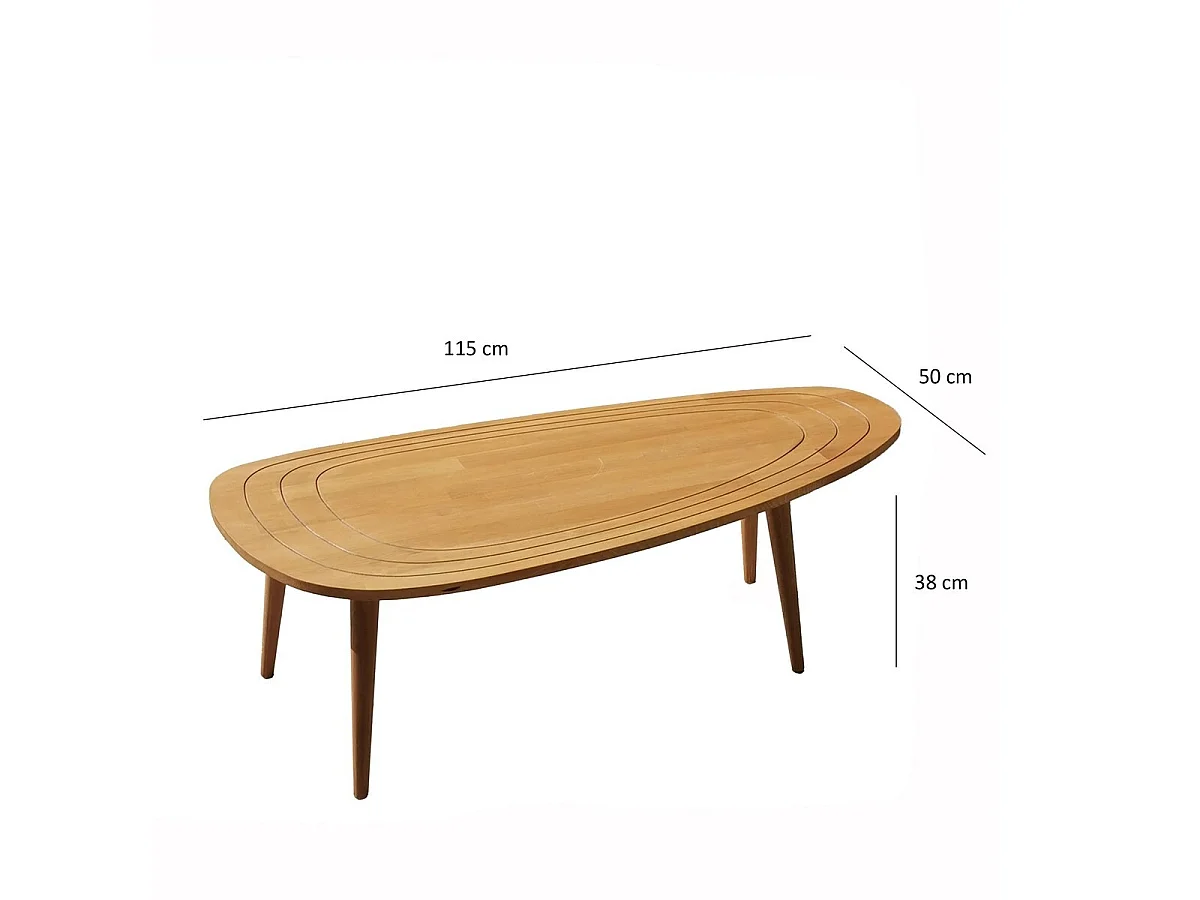 Mesa de centro com tampo de bordas arredondadas L115 cm - SWEET