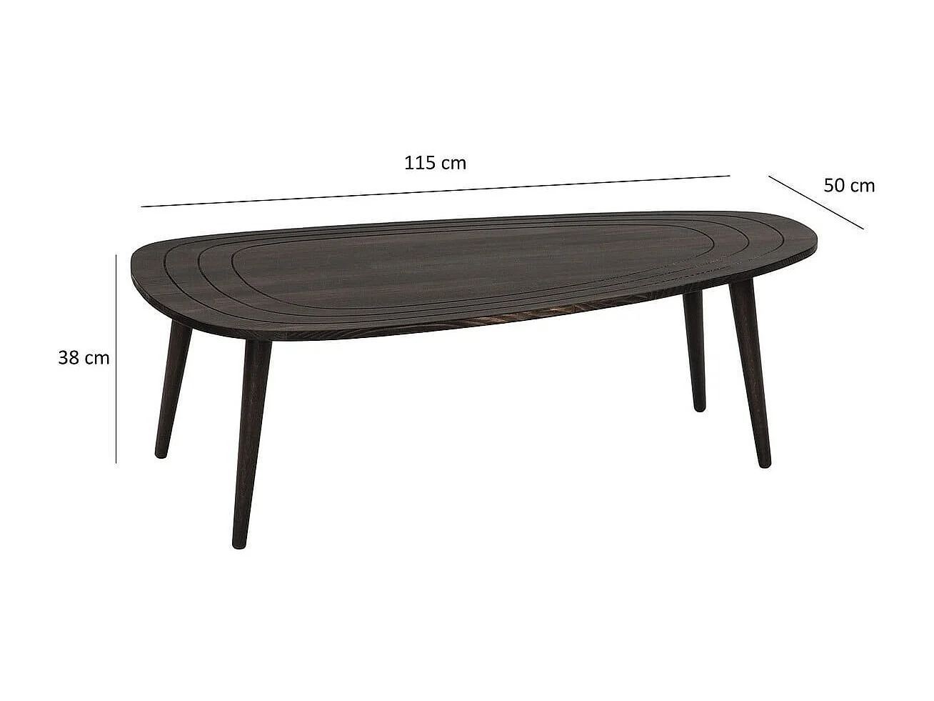 Tavolino con piano dai bordi arrotondati L115 cm - SWEET