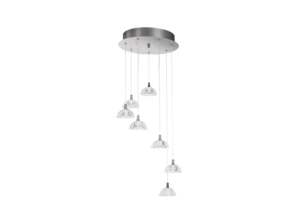 Lampe Suspension Inox "Cloudy" 150cm Transparent