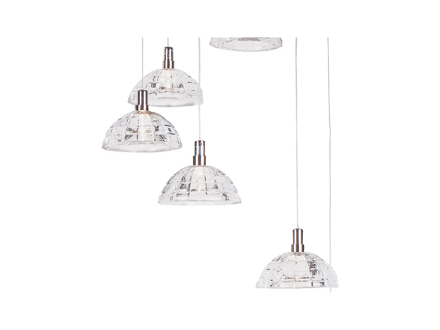 Lampe Suspension Inox "Cloudy" 150cm Transparent