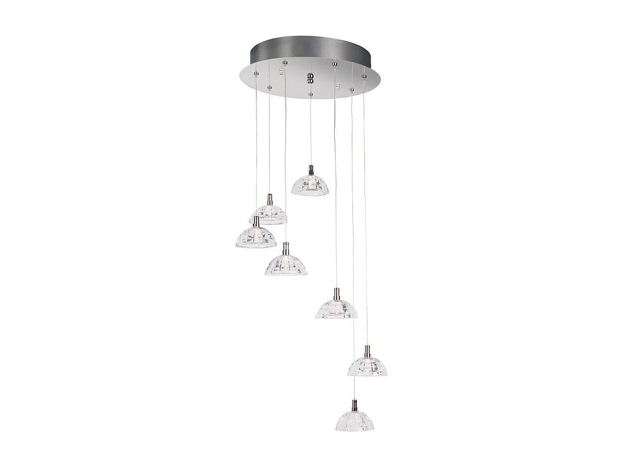 Lampe Suspension Inox "Cloudy" 150cm Transparent