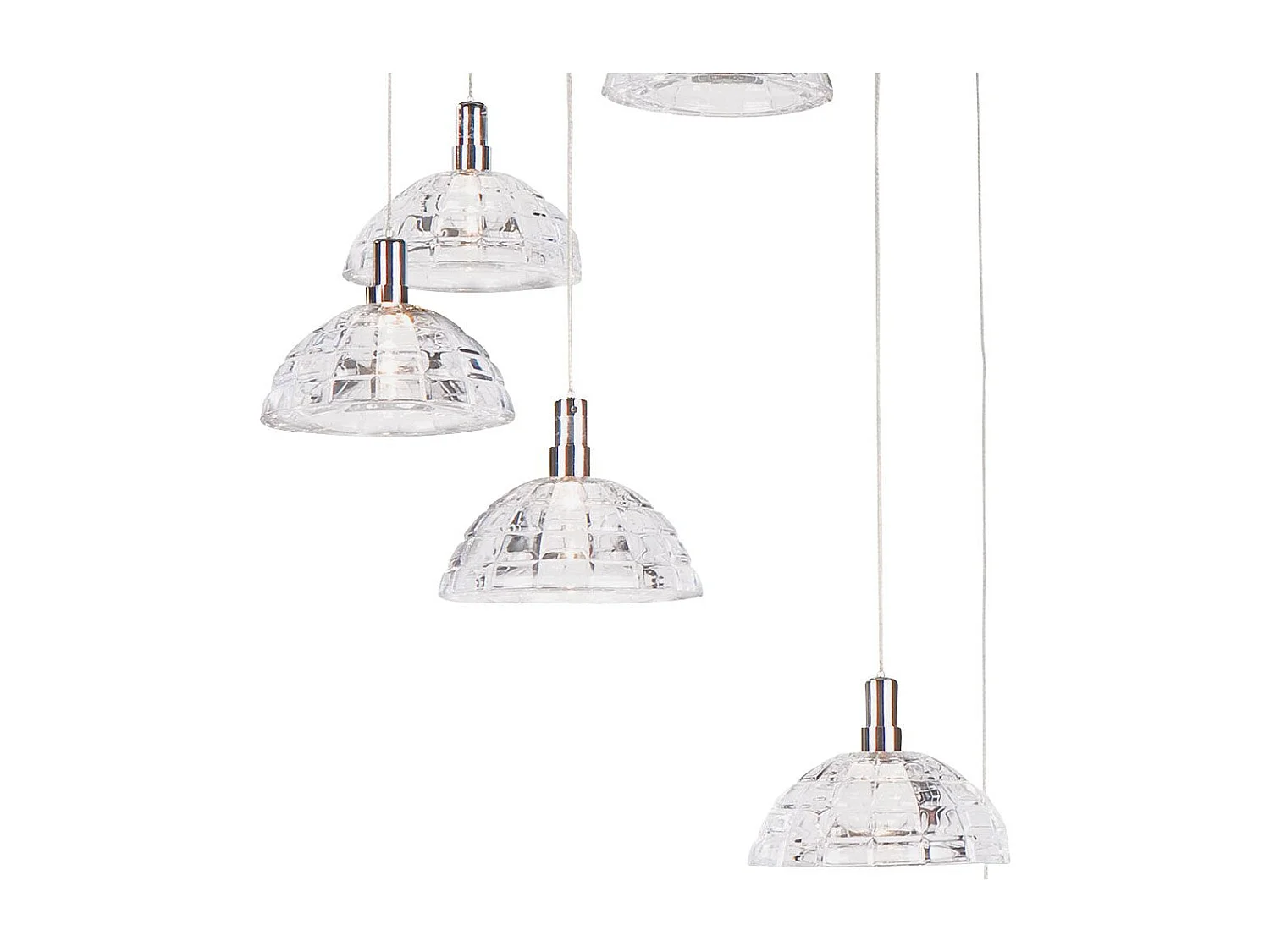 Lampe Suspension Inox "Cloudy" 150cm Transparent