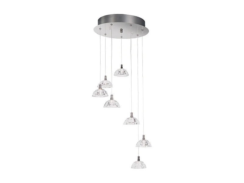 Lampe Suspension Inox "Cloudy" 150cm Transparent