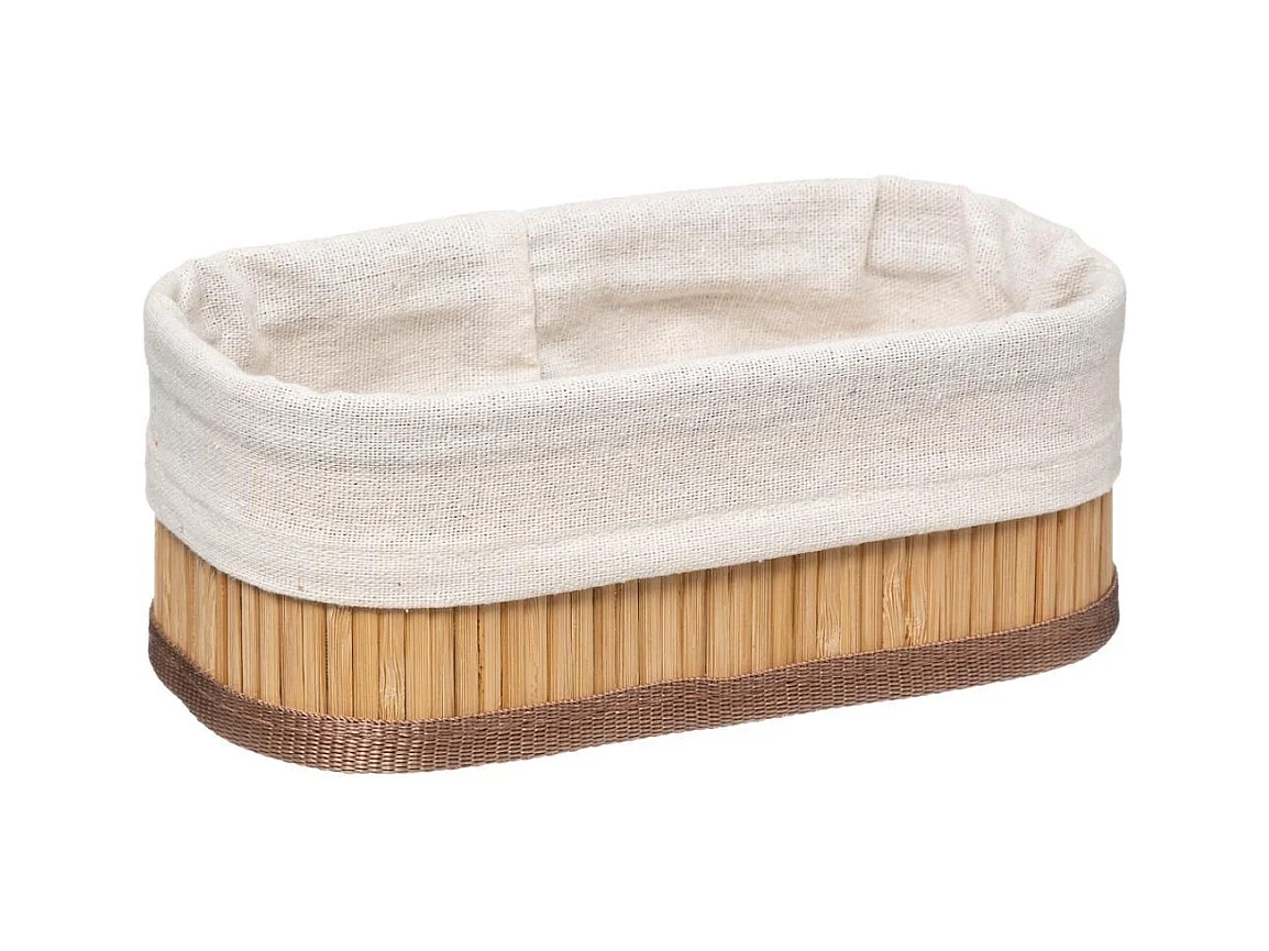 Juego de 3 cestas de bambú y tela